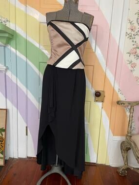 Vintage Jessica McClintock Strapless Formal Gown Size 10 NWT Made In USA
